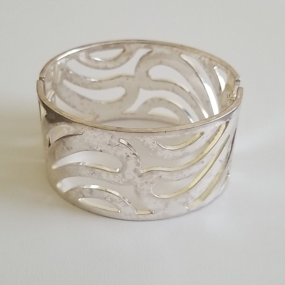 Silvertone Cutout Cuff